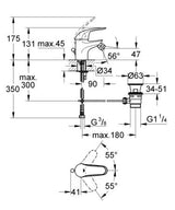 Grohe Euroeco Bidetmengkraan;S-Size