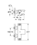 Grohe Grohtherm 2000 Thermostatische Badmengkraan