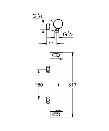 Grohe Grohtherm 2000 Thermostatische Douchemengkraan