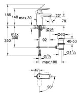 Grohe Eurosmart Cosmopolitan Wastafelmengkraan;S-Size