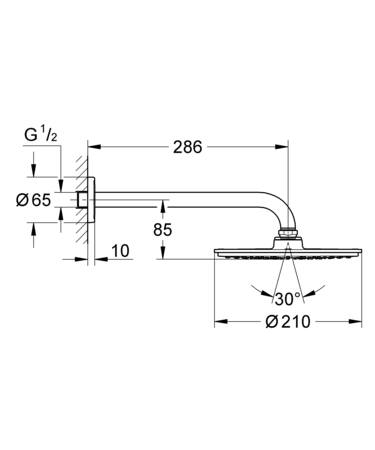 Grohe Rainshower Cosmopolitan 210 Hoofddoucheset 286 Mm 1 Straalsoort