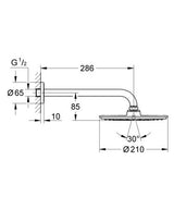 Grohe Rainshower Cosmopolitan 210 Hoofddoucheset 286 Mm 1 Straalsoort