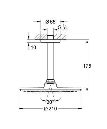 Grohe Rainshower Cosmopolitan 210 Hoofddoucheset Plafond 142 Mm 1 Straalsoo