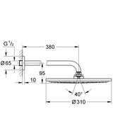 Grohe Rainshower Cosmopolitan 310 Hoofddoucheset 380 Mm 1 Straalsoort