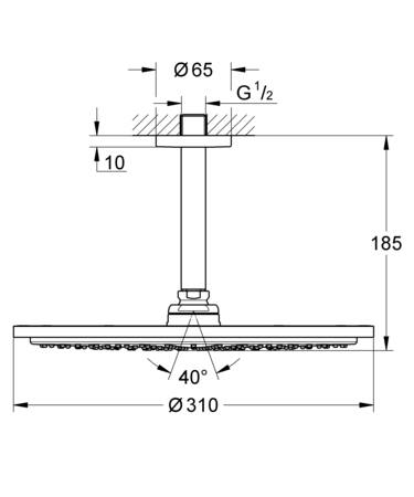 Grohe Rainshower Cosmopolitan 310 Hoofddoucheset Plafond 142 Mm 1 Stra