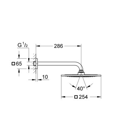 Grohe Rainshower F-Series 10&quot; 254 X 254 Hoofddoucheset 275 Mm 1 Straal