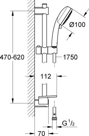 Grohe Quickfix Vitalio Comfort 100 Doucheset 4 Straalsoorten