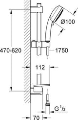 Grohe Quickfix Vitalio Comfort 100 Doucheset 4 Straalsoorten