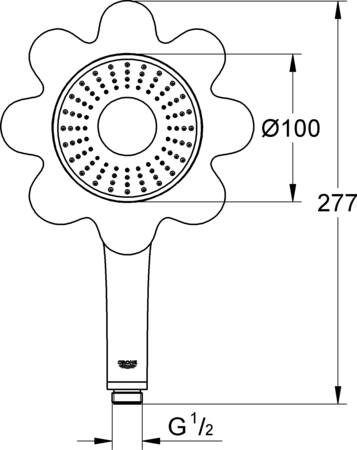 Grohe Rainshower Cosmopolitan 400 Hoofddouche 1 Straalsoort