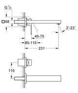 Grohe Eurocube Tweegats Wastafelmengkraan;M-Size