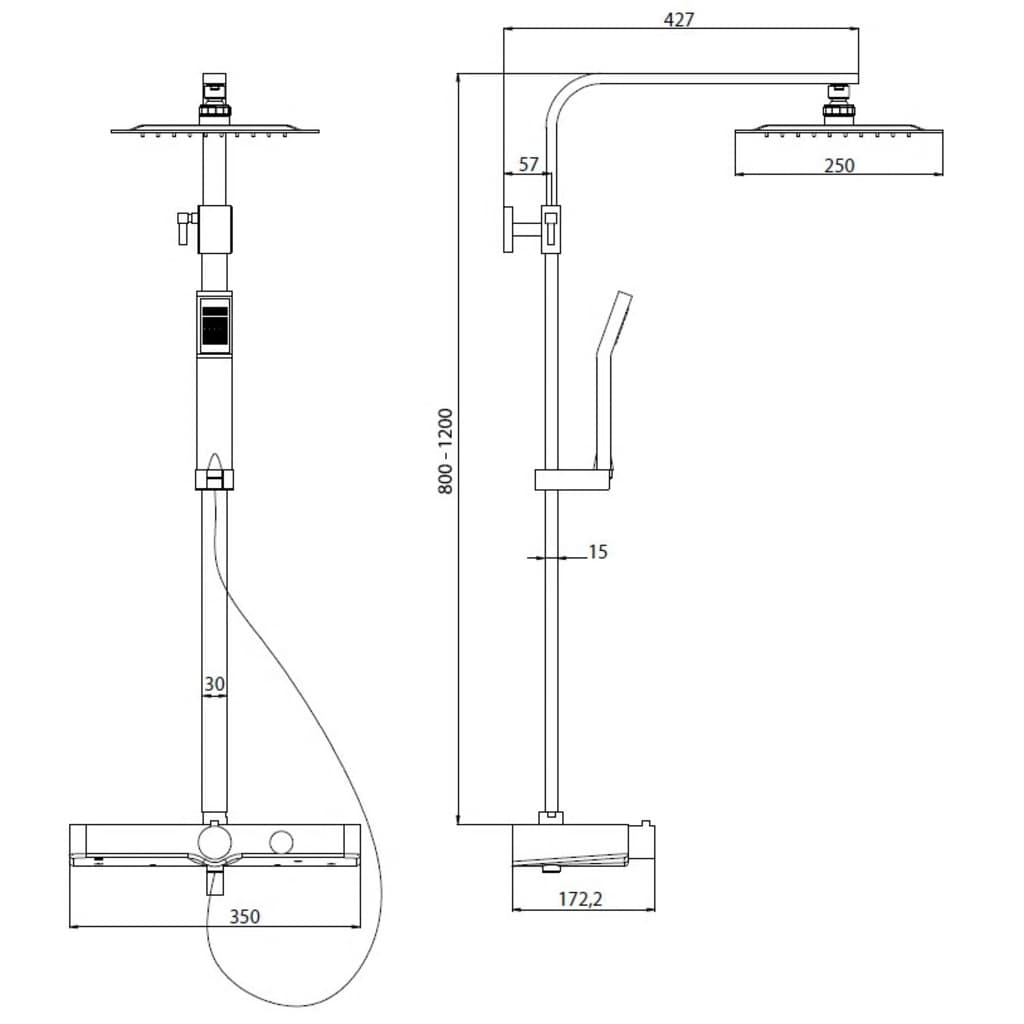 Schütte Douchesysteem Ocean Thermostatisch Bruin