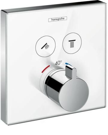 Hansgrohe Hg Thermostat Concealed Showerselect Glass 2 Outlets White/Chrome
