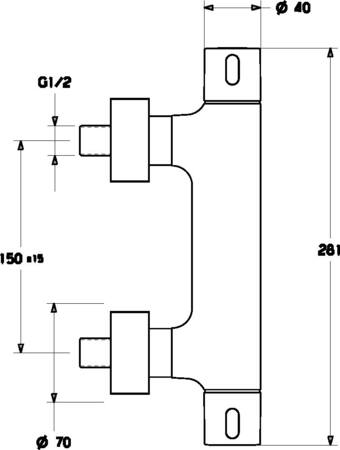 Hansaprisma Douchethermostaat Met S-Kopp.1/2&quot;X3/4&quot;