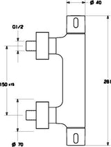 Hansaprisma Douchethermostaat Met S-Kopp.1/2&quot;X3/4&quot;