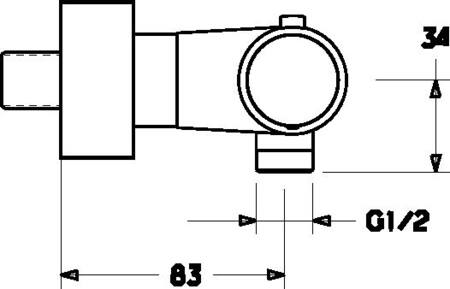 Hansaprisma Douchethermostaat Met S-Kopp.1/2&quot;X3/4&quot;