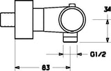 Hansaprisma Douchethermostaat Met S-Kopp.1/2&quot;X3/4&quot;