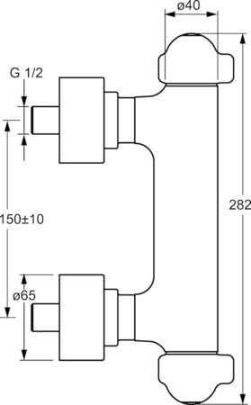 Hansamedipro Douchethermostaat Met S-Kopp.1/2&quot;X3/4&quot;