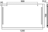 Emco Premium Spiegel Led Zonder Schakelaar B1200Xh700Mm