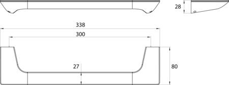 Emco Art Badgreep 300Mm Chroom