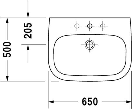 Duravit D-Code Wastafel Wit Hoogglans 650 Mm