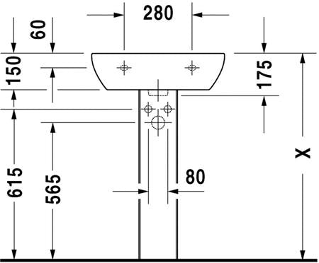 Duravit D-Code Wastafel Wit Hoogglans 550 Mm