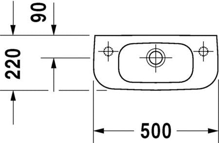 Duravit D-Code Fonteintje Wit Hoogglans 500 Mm