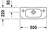 Duravit D-Code Fonteintje Wit Hoogglans 500 Mm