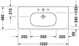 Duravit D-Code Wastafel Wit Hoogglans 1050 Mm