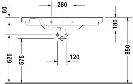 Duravit D-Code Wastafel Wit Hoogglans 1050 Mm