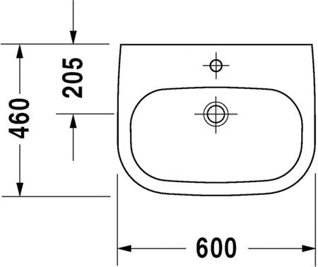 Duravit D-Code Wastafel Wit Hoogglans 600 Mm