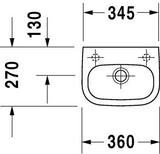 Duravit D-Code Fonteintje Wit Hoogglans 360 Mm