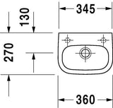 Duravit D-Code Fonteintje Wit Hoogglans 360 Mm