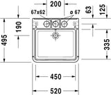 Duravit Durastyle Fonteintje Wit Hoogglans 520 Mm