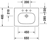 Duravit D-Code Wastafel Wit Hoogglans 650 Mm