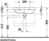 Duravit D-Code Wastafel Wit Hoogglans 650 Mm