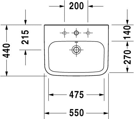 Duravit Durastyle Wastafel Wit Hoogglans 550 Mm