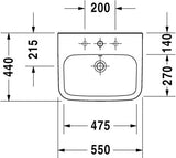 Duravit Durastyle Wastafel Wit Hoogglans 550 Mm