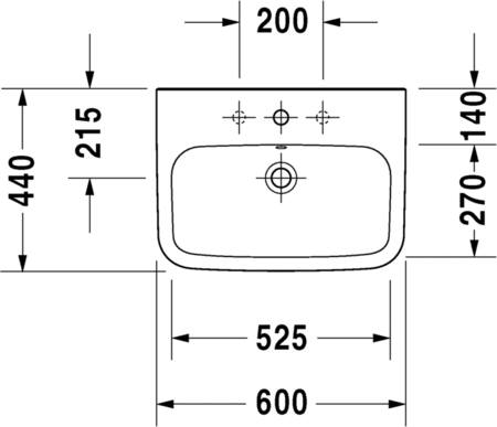 Duravit Durastyle Wastafel Wit Hoogglans 600 Mm