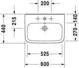 Duravit Durastyle Wastafel Wit Hoogglans 600 Mm