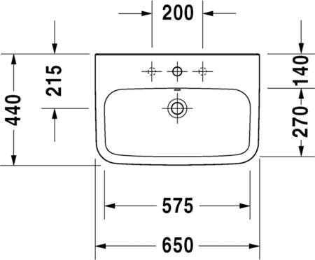 Duravit Durastyle Wastafel Wit Hoogglans 650 Mm