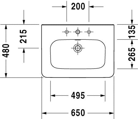 Duravit Durastyle Wastafel Wit Hoogglans 650 Mm