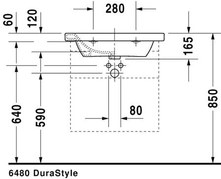 Duravit Durastyle Wastafel Wit Hoogglans 650 Mm