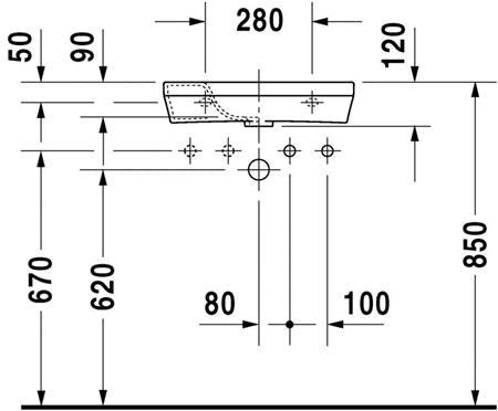 Duravit Durastyle Fonteintje Wit Hoogglans 500 Mm