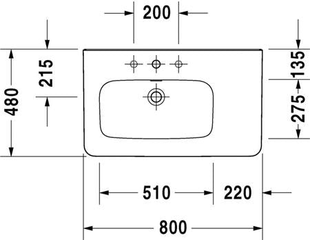 Duravit Durastyle Wastafel Wit Hoogglans 800 Mm