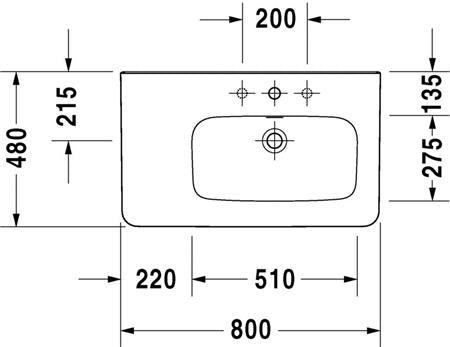 Duravit Durastyle Wastafel Wit Hoogglans 800 Mm