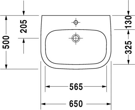 Duravit D-Code Wastafel Wit Hoogglans 650 Mm