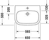 Duravit D-Code Wastafel Wit Hoogglans 650 Mm