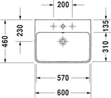 Duravit Me By Starck Wastafel Wit Hoogglans 600 Mm