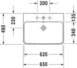 Duravit Me By Starck Wastafel Wit Hoogglans 650 Mm