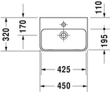 Duravit Me By Starck Fonteintje Wit Hoogglans 450 Mm